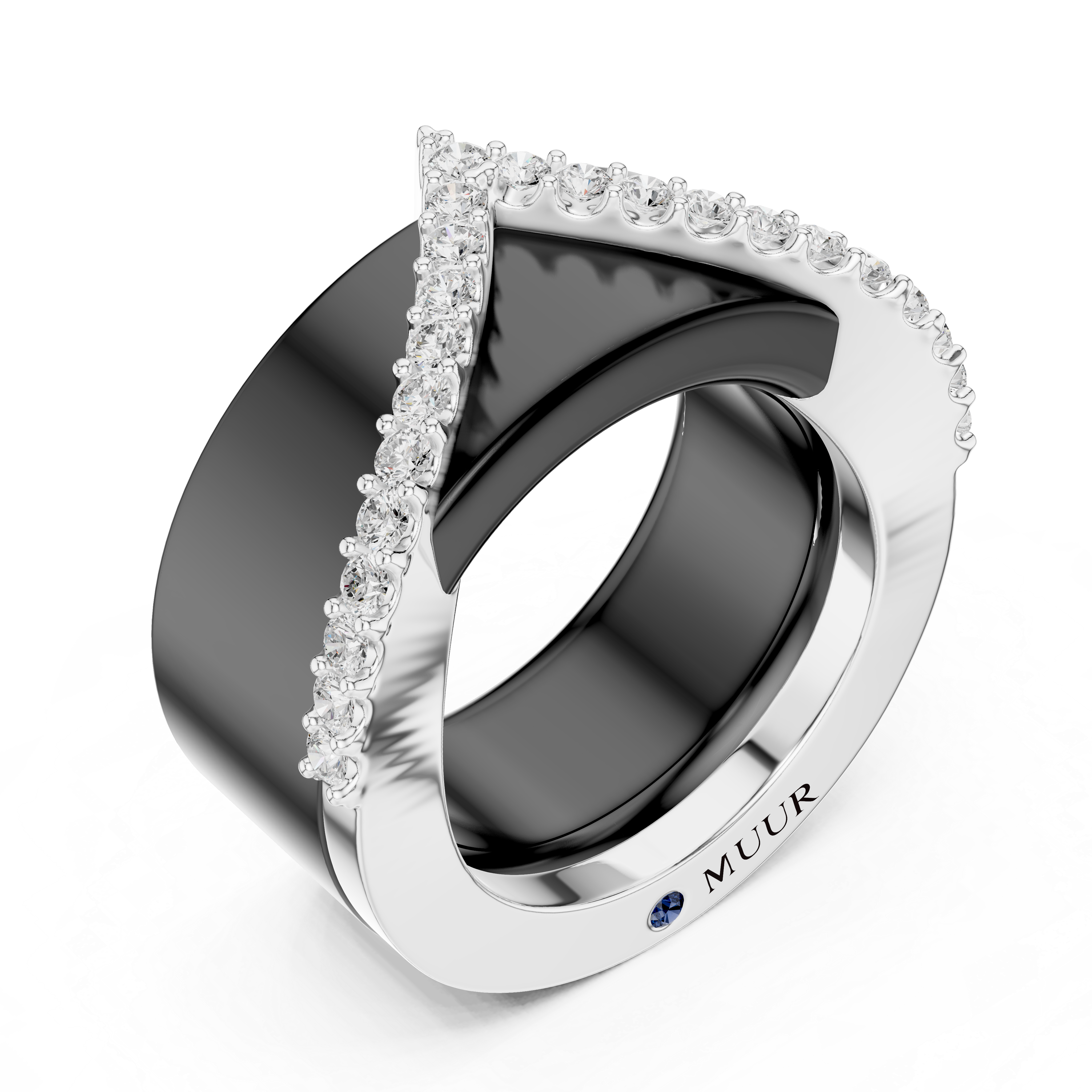 Muur Atelier Solid Gold The Pavé Chevron Jacket - Smart Ring Cover