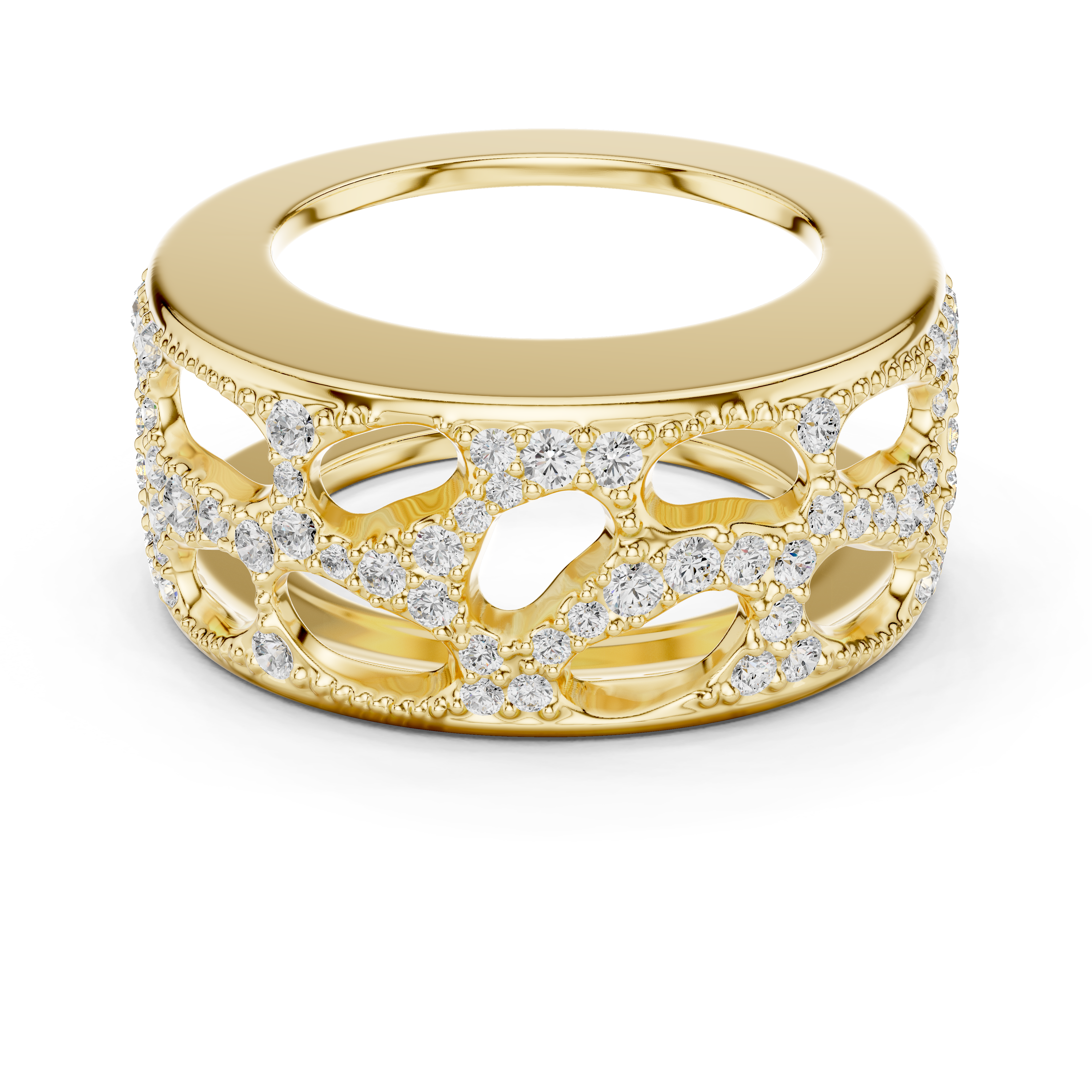 Muur Atelier Solid Gold - The Ethereal Lace Enhancer - 14K Solid White Gold & Brilliant Lab-Grown Diamonds. Crafted for Oura Ring