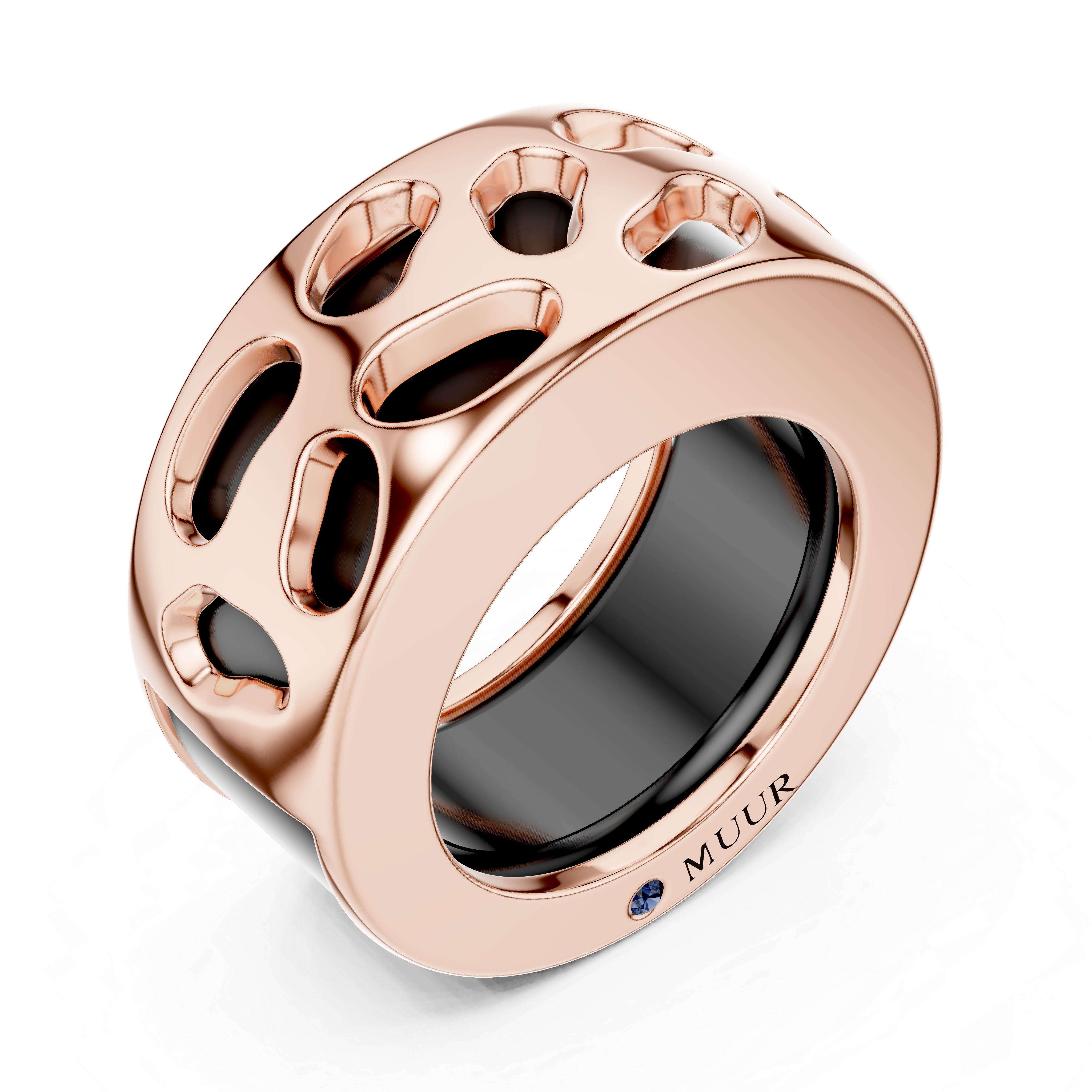 Muur Atelier The Sculptural Openwork Statement - Heavyweight 925 Sterling Silver. Crafted for Oura Ring