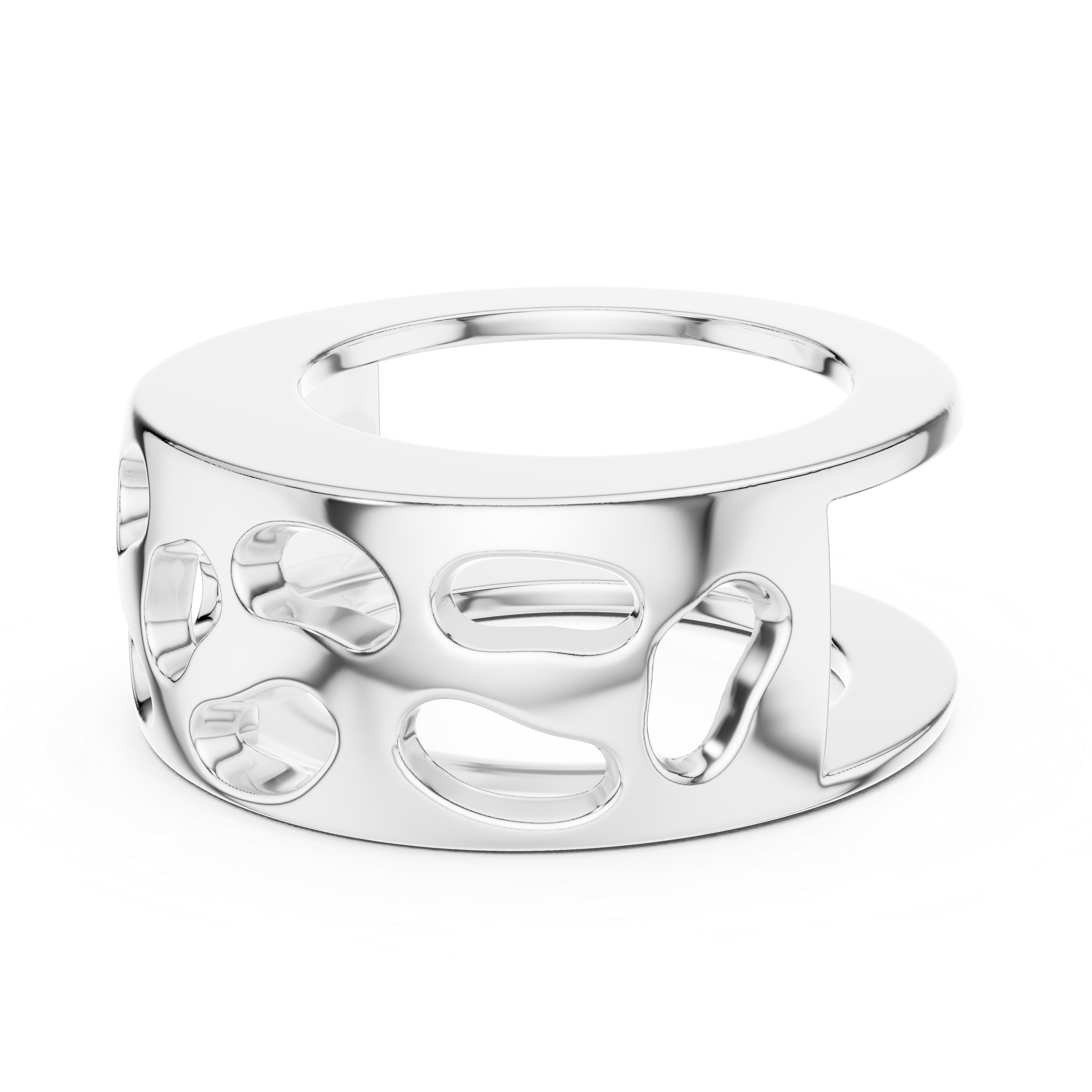 Muur Atelier Solid Gold - The Sculptural Openwork Statement - Heavyweight 925 Sterling Silver. Crafted for Oura Ring