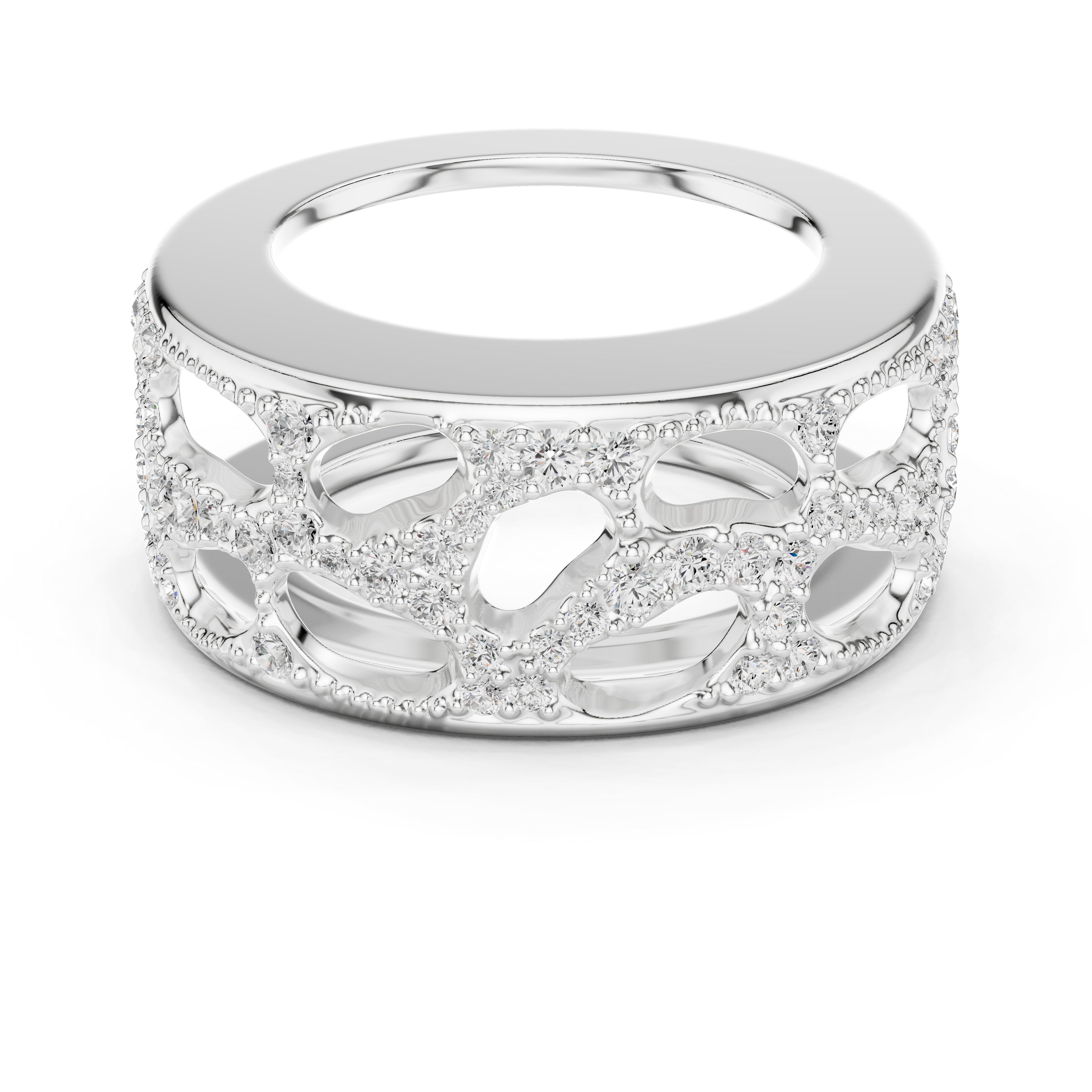 Muur Atelier Solid Gold - The Ethereal Lace Enhancer - 14K Solid White Gold & Brilliant Lab-Grown Diamonds. Crafted for Oura Ring