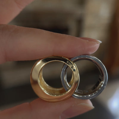 Muur Atelier Solid Gold  The Luminous Honeycomb - Solid 14K Gold & Brilliant Lab-Grown Diamonds. Crafted for Oura Ring